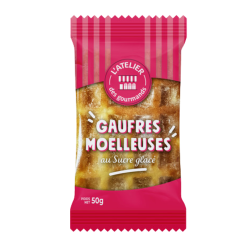 Gaufres moelleuses au sucre glace 50g (sachet fraîcheur de 2pcs) - colis 30pcs