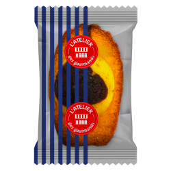 Madeleine marbrée chocolat sachet fraîcheur 1pc 19grs (Bte : 200pcs)